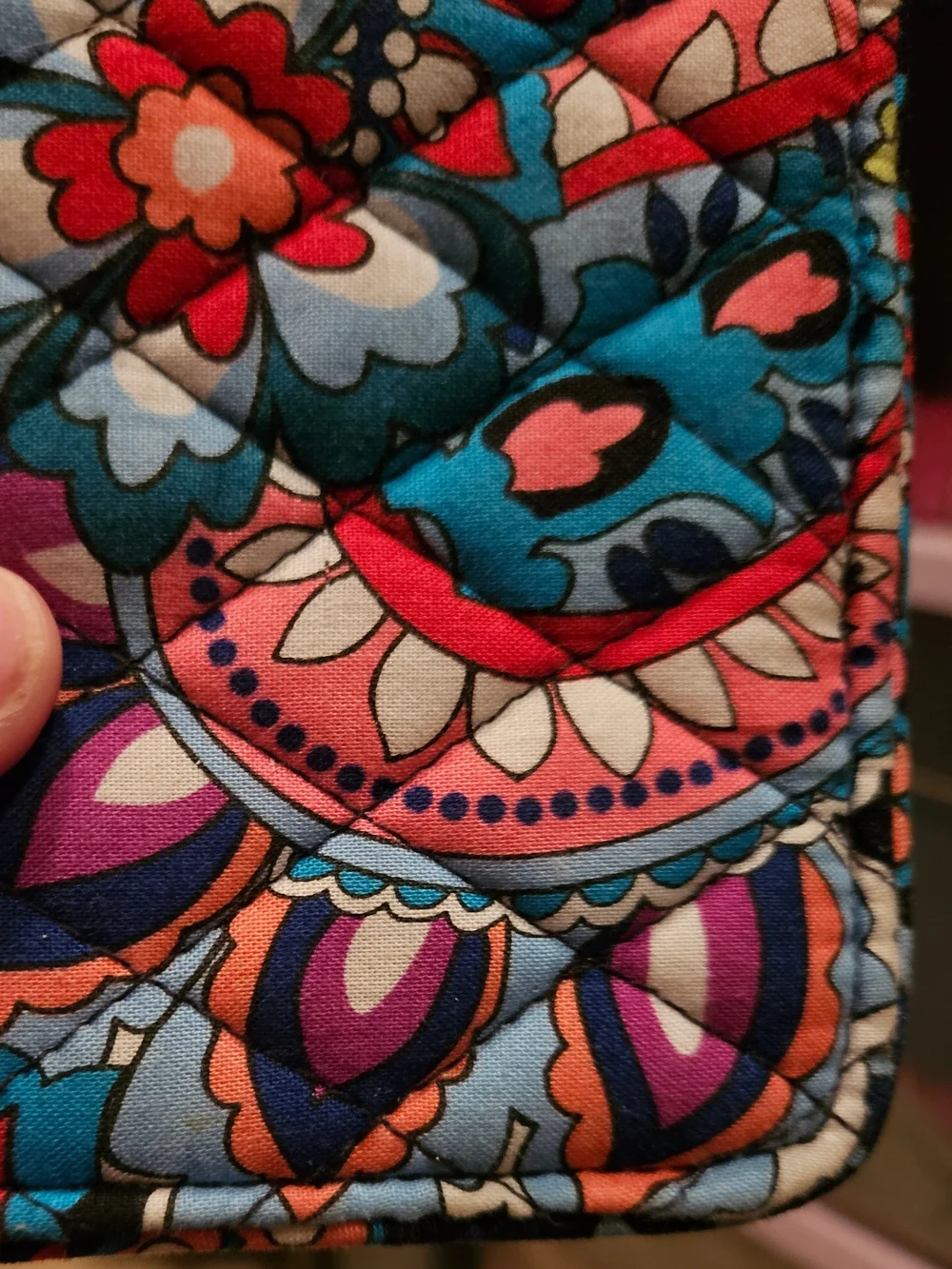Vera Bradley Floral Quilted Card Holder in Blue, Pink, Red, Purple